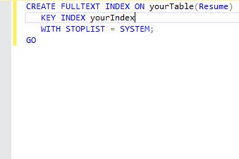 create fulltext index sql server